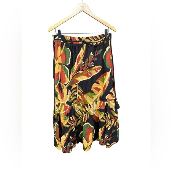 HOUSE OF HARLOW 1960 Linen Blend Crop Top and Tiered Maxi Skirt Set Size M - Picture 3 of 9